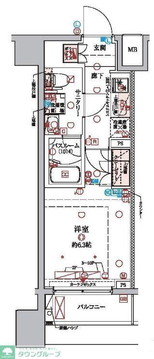 ラクラス横浜(1K/3階)の間取り写真