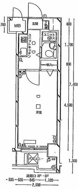 ダイホープラザ中野新橋(1K/3階)の間取り写真