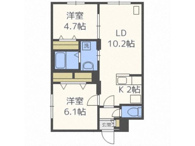 プレシェルト澄川(2LDK/2階)の間取り写真