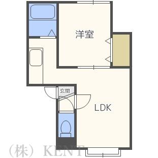 アビタシオン八軒(1LDK/2階)の間取り写真