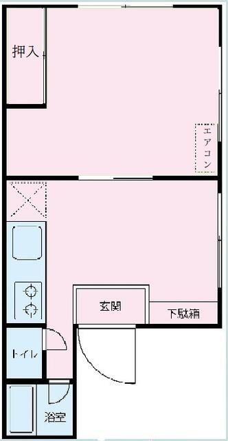 TKハイツ(1DK/4階)の間取り写真