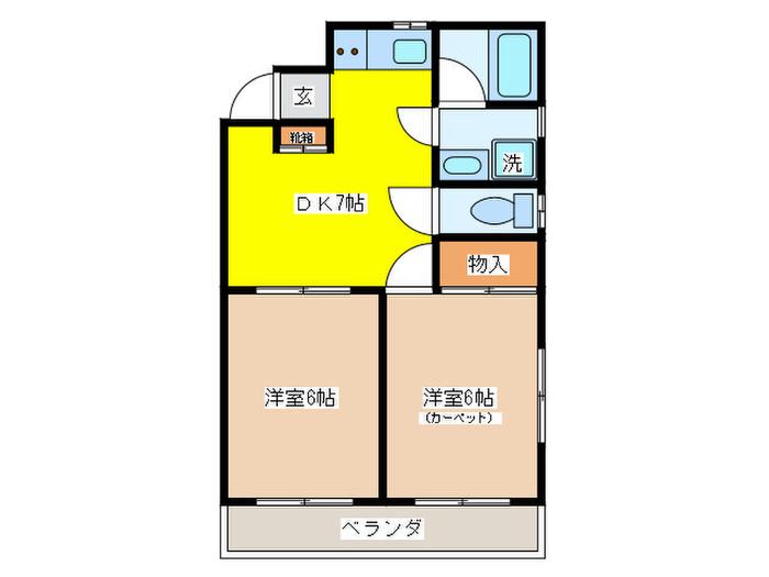 登紀和ビル(2DK/2階)の間取り写真