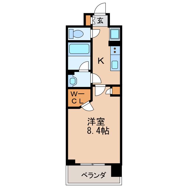 ブランシエスタ泉(1K/6階)の間取り写真