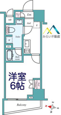 ARCOBALENO YOKOHAMAKOYASU(1K/7階)の間取り写真