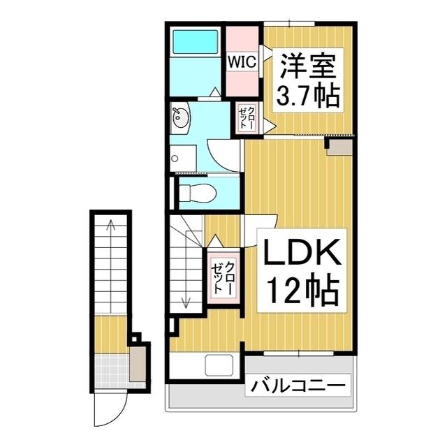 グランツヒナタ(1LDK/2階)の間取り写真