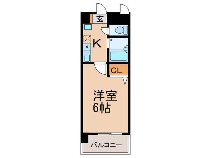 パティオス大橋(1K/1階)の間取り写真