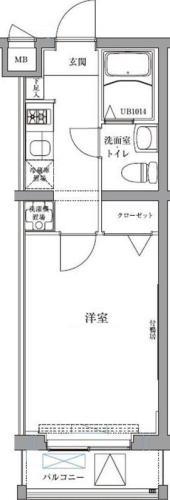 エスパシオ西高島平(1K/2階)の間取り写真