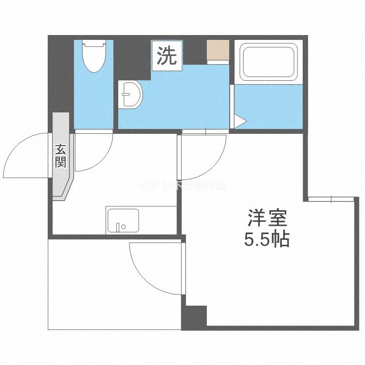 グランエクラ天下茶屋(1K/4階)の間取り写真