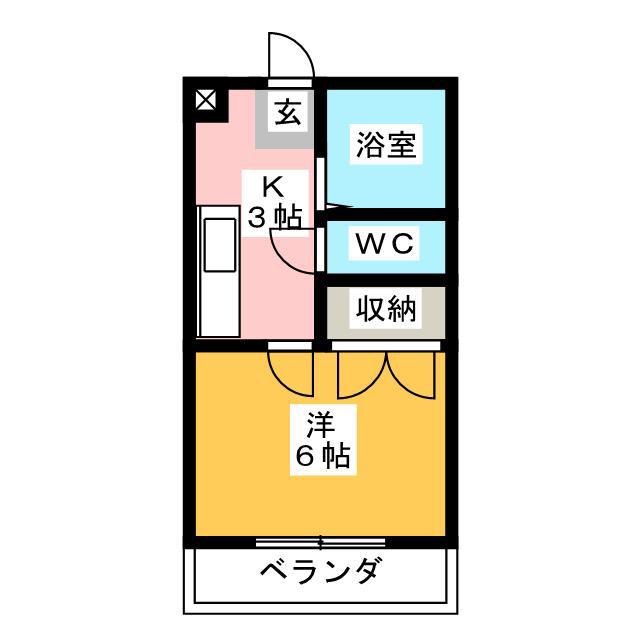 イリヤウ ヴィル(1K/3階)の間取り写真