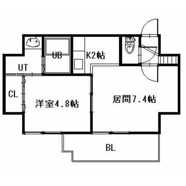 グランメール北7条(1LDK/10階)の間取り写真