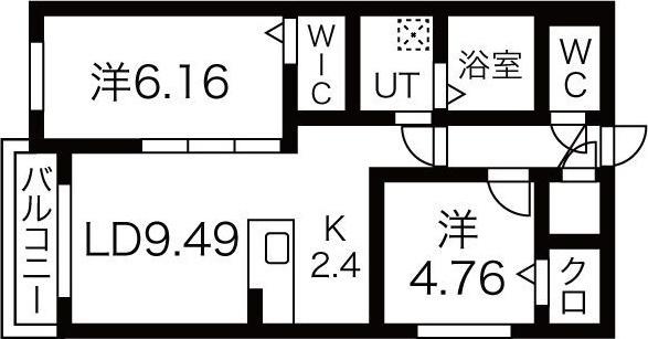 ル・ヌアージュ宮の沢(2LDK/2階)の間取り写真