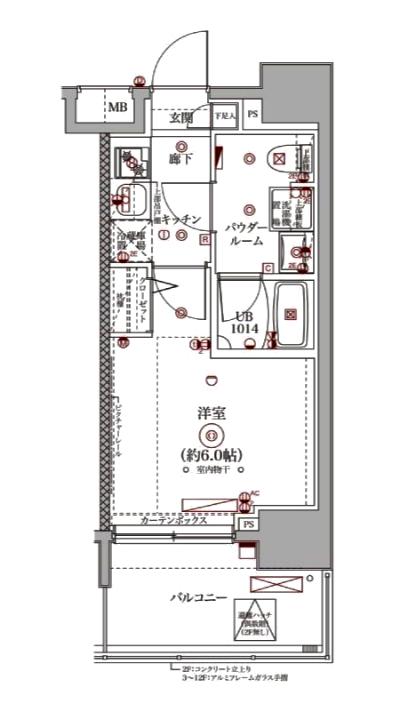 スプレスター立石ステーションフロント(1K/9階)の間取り写真