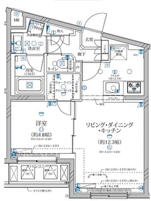 ALIVIS新江古田(1LDK/2階)の間取り写真