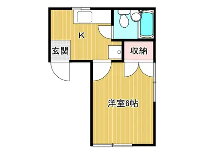 静風荘(1K/1階)の間取り写真