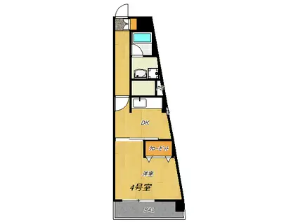 ベルビュー7番館(1DK/10階)の間取り写真