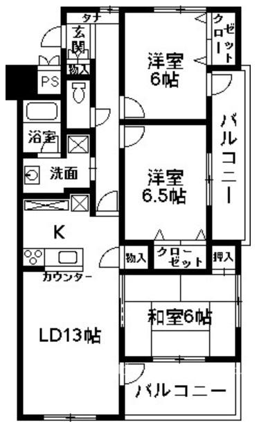 ADVANCE NAGAI II(3LDK/8階)の間取り写真