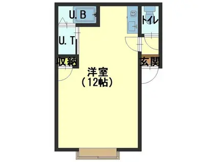 フレンド高丘II(ワンルーム/2階)の間取り写真