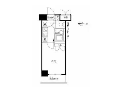 LASANTE広尾 ラサンテ広尾(1K/4階)の間取り写真