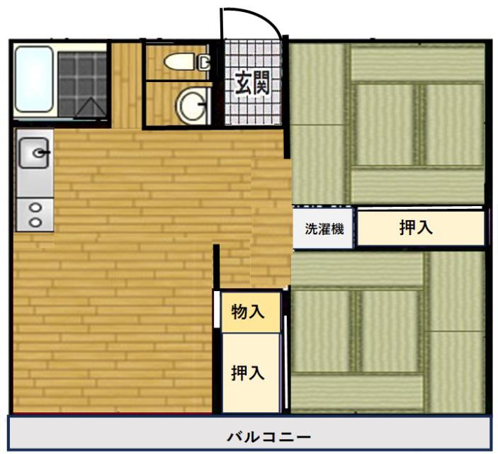 パレーシャル井柳B棟(2LDK/2階)の間取り写真