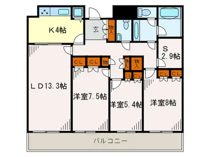 リバーサイド隅田セントラルタワーパレス(3SLDK/18階)の間取り写真