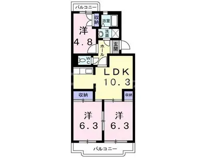 ストークマンション(3LDK/3階)の間取り写真