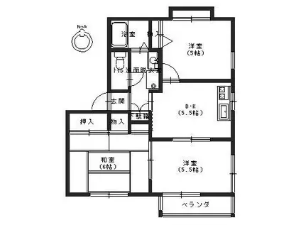 ETERUNA GRATITUD(3DK/2階)の間取り写真