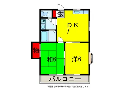 辰巳台イーストメゾン(2DK/1階)の間取り写真