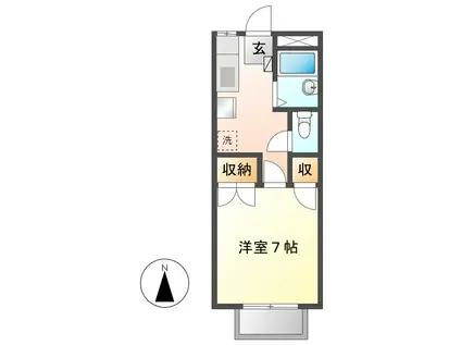 小山エビスコーポ (1K/1階)の間取り写真