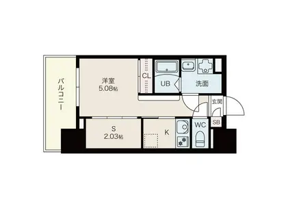 エステシア上前津(1SK/7階)の間取り写真