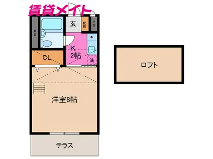サンケンマンション(1K/1階)の間取り写真