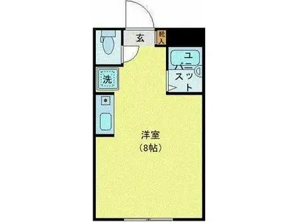 ルネコートお花茶屋(ワンルーム/2階)の間取り写真