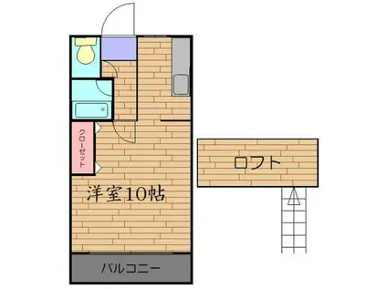 ベルトピア太宰府(ワンルーム/1階)の間取り写真