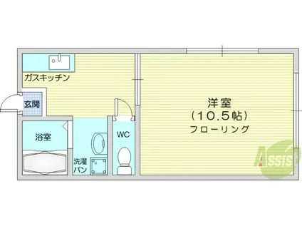 グランデュールユカ(1K/1階)の間取り写真