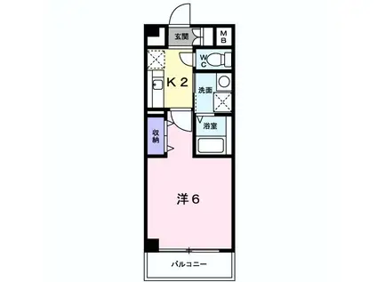 ルペール(1K/1階)の間取り写真