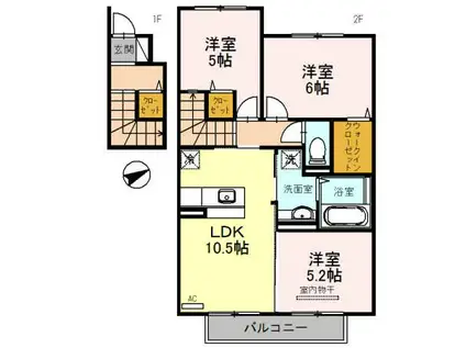 CASA GRANDE D(3LDK/2階)の間取り写真