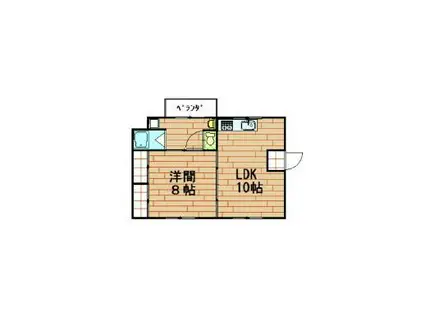 第1しんでんビル(1LDK/2階)の間取り写真