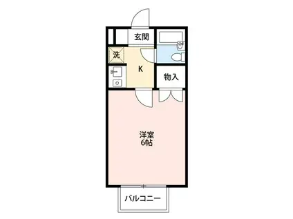 コーポ国里(1K/2階)の間取り写真