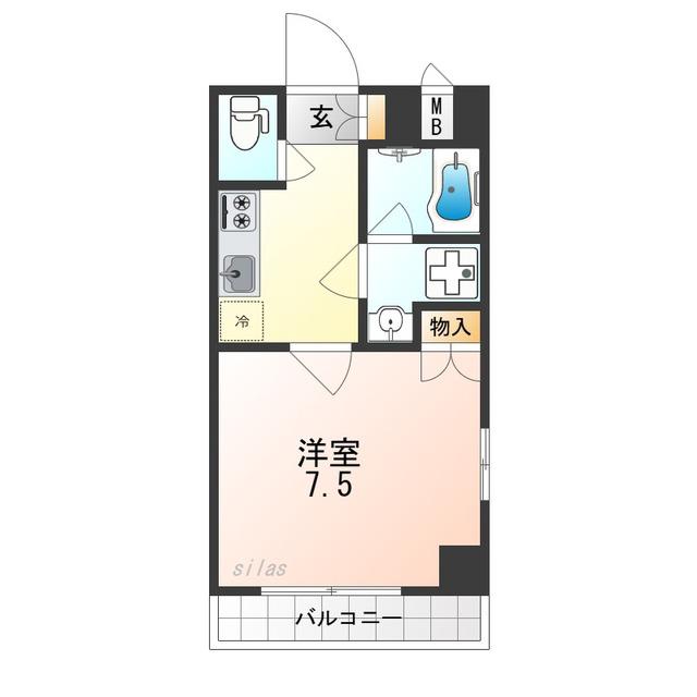 ベラジオ雅び京都西京極(1K/3階)の間取り写真