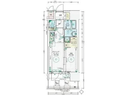 エステムコート大阪プリューム(1DK/6階)の間取り写真