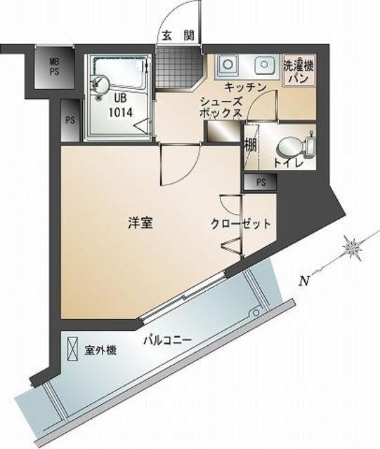 エンクレスト平尾(1K/8階)の間取り写真