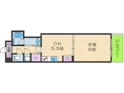 クリーデンス福島(1DK/4階)の間取り写真