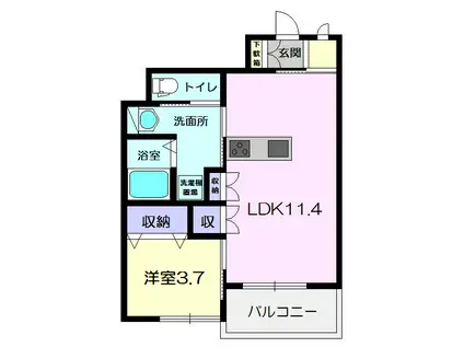 ドルチェ・ヴィータURESHINOA(1LDK/1階)の間取り写真
