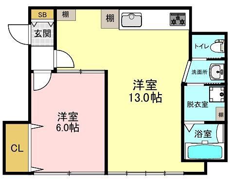 ムサシビル(1LDK/3階)の間取り写真