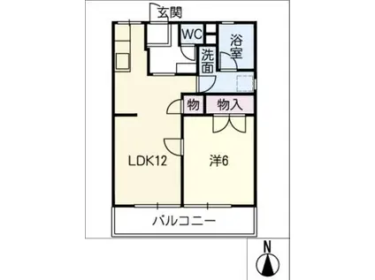 パナハイツさつき(1LDK/2階)の間取り写真