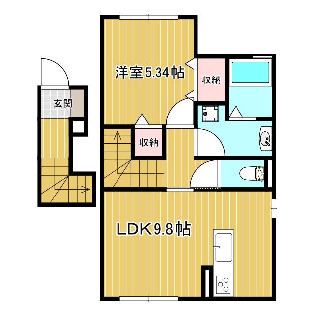ZENIS(1LDK/2階)の間取り写真