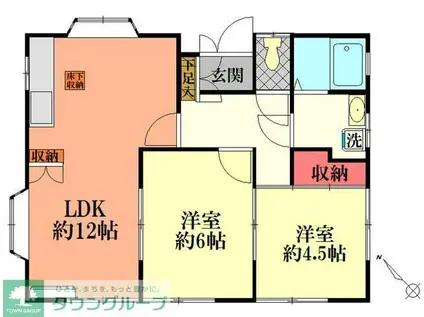 プルミエール(2LDK/1階)の間取り写真