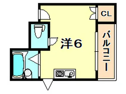 篠原シャレー(ワンルーム/3階)の間取り写真