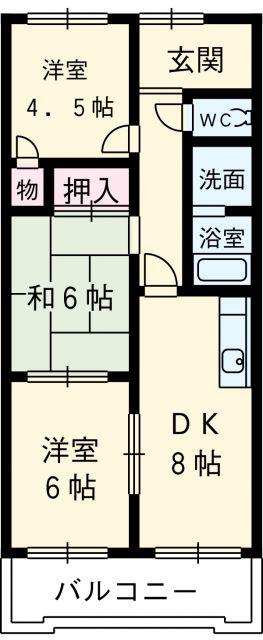エクセル中川原(3DK/1階)の間取り写真