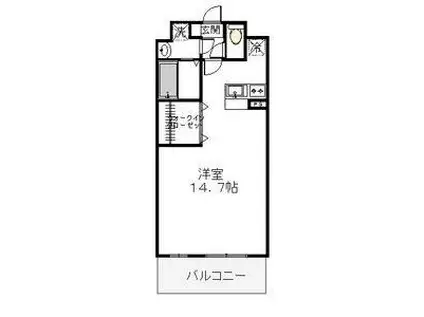 壱番館元今泉(1K/8階)の間取り写真