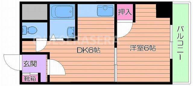 雅叙園ハイツ(1DK/7階)の間取り写真
